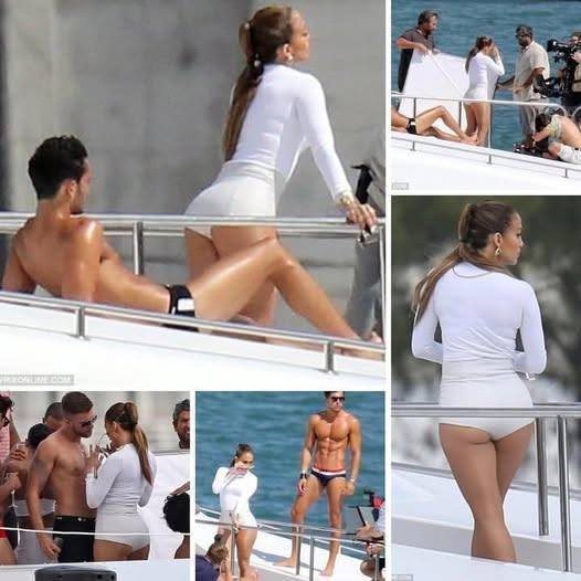 HT10. Jennifer Lopez Was Caught Acting Intimately With Two Young Men On A Yacht In Miami, Florida.!